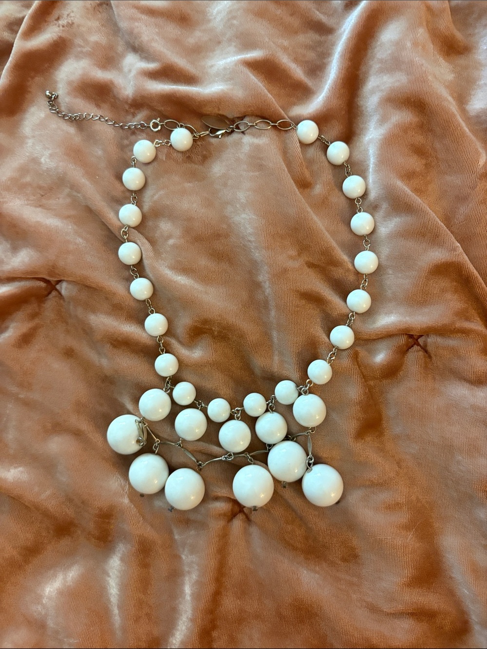 mark. White Beaded Drop Statement Necklace